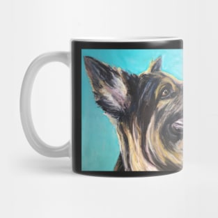 German Shepherd , blue background Mug